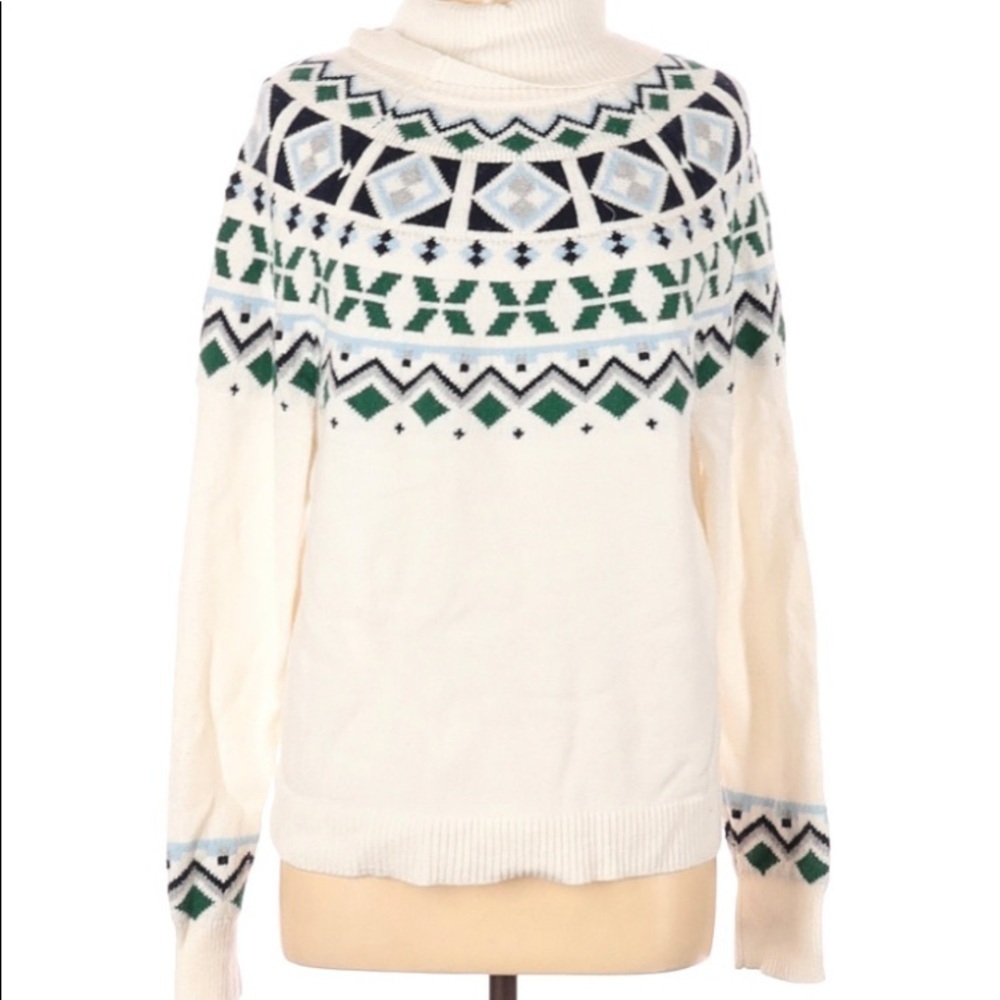 1901 SHRUNKEN FAIR ISLE TURTLENECK SWEATER M